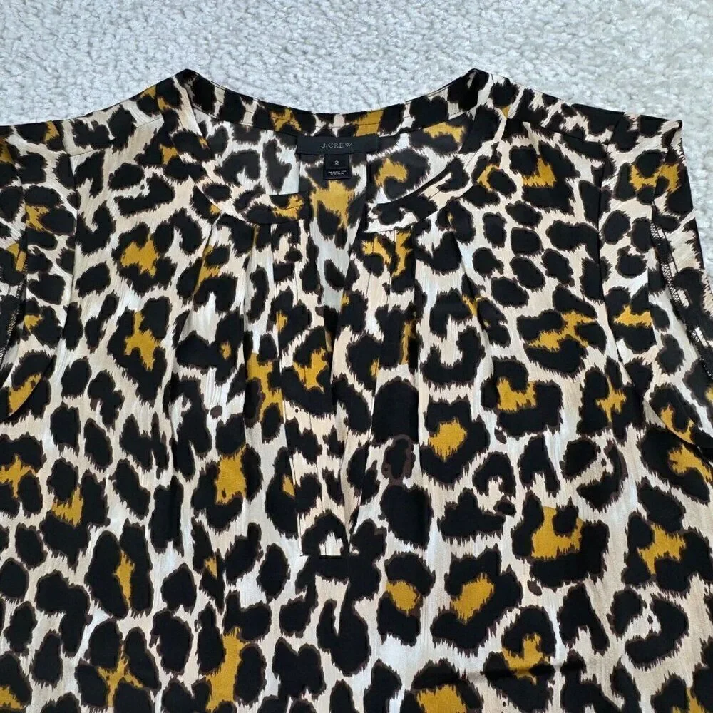 J. Crew Leopard Print Silk Shirt